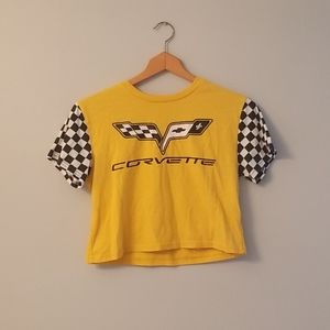 Yellow Corvette Shirt Crop Top